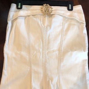 ROBERTO CAVALLI Off White Denim Pencil Skirt SZ 40